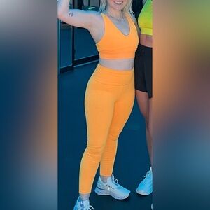 Vibrant orange Women's workout set